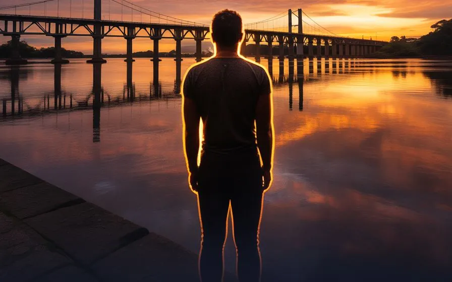 Ponte da Amizade ao entardecer, entre Brasil e Paraguai